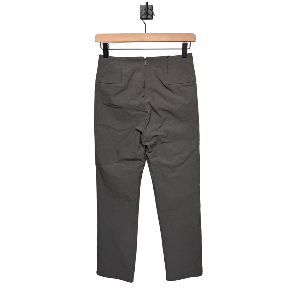 {Athleta} "Wander Crop Trouser" Short Arbor Olive Green Straight Split Hem Pants - Picture 3 of 7